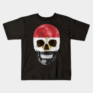 Egypt Flag Skull - Gift for Egyptian With Roots From Egypt Kids T-Shirt